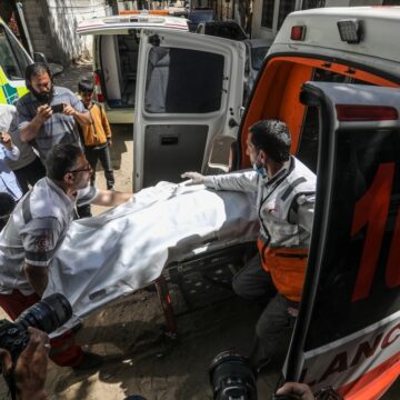 Casualties From IDF Airstrike Are Loaded Onto An Ambulance In Gaza