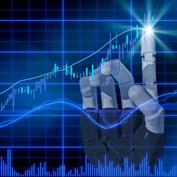 Ai,Trading,Analysis.,Plastic,Robot,Arm,Tracking,Sales,Graph,With DEEPSEEK CLAIMS DAILY COST-PROFIT RATIO OF 545 PERCENT