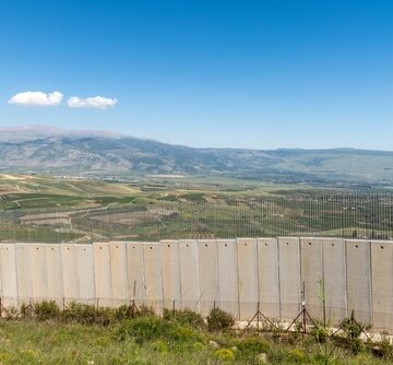 A View From Lebanon Of Metulla Village On The Lebanese/Israeli Border