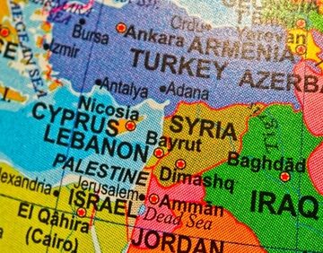 Map Of The Middle East With Syria In The Center Of The Map