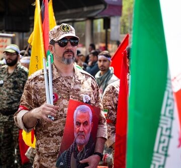Iranian Military Force Soldiers In Quds Day March In Tehran, Displaying Iranian-backed Forces For War With Israel