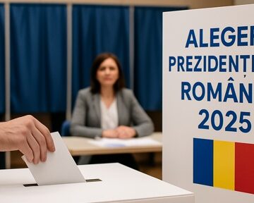 A Person Placing Their Vote In The Ballot Box For The 2025 Romanian Presidential Election