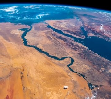 Aerial View Of The Nile River That Connects The Red Sea And Mediterranean Sea