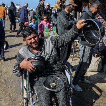 Food Deprived Palestinian People Gather To Receive Meals From The Rafah Charitable Kitchen