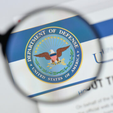 Close-up Of The U.S. Dept. Of Defense Logo On Paperwork