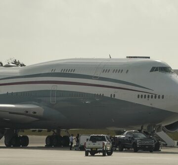 A Boeing 747 On The Tarmac In West Palm Beach, Florida