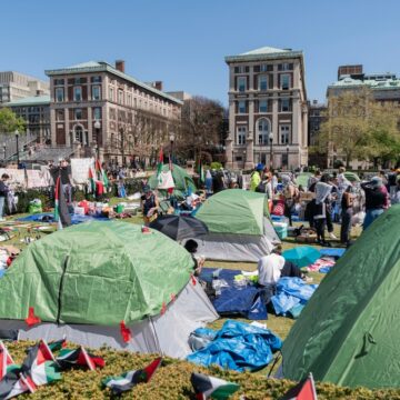 An Encampment Set Up During Pro-Palestinian Protests On The Columbia University Campus