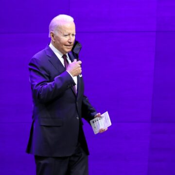 Former U.S. President Joe Biden On The Stage In Rome, Italy