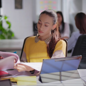 Generation Z Woman Busy At Work