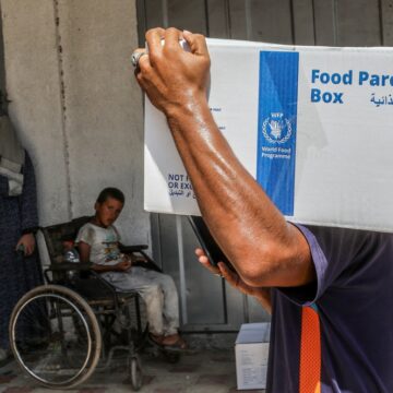 Palestinians Receive Food Packages From The World Food Program (WFP)