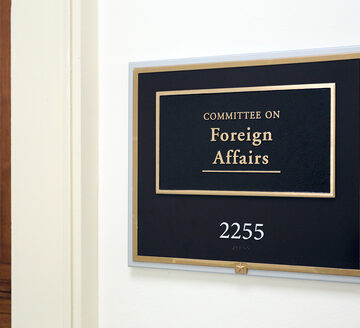 The Entrance To The Committee On Foreign Affairs In Washington, DC