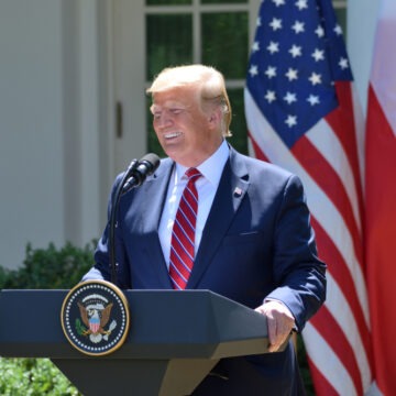 President Donald Trump Smiles At July 4, 2025 Big, Beautiful Bill Signing Event In Washington, DC