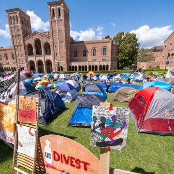 Pro-Palestinian, Anti-Genocide Protesters Gathered At An Encampment On The Campus Of UCLA