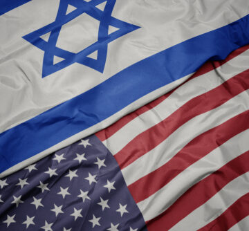 Image Of The National Flags Of The United States Of America And Israel Side-By-Side