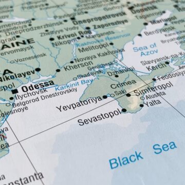 A Map Focusing On The Southern Region Of Ukraine, Including Crimea And The Surrounding Black Sea And Sea Of Azov