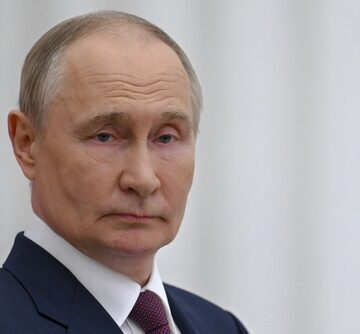 Russian President Vladimir Putin At A Joint Press Conference