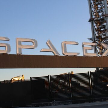 Large Sign At Elon Musk's Spacex Starbase In Brownsville, Texas