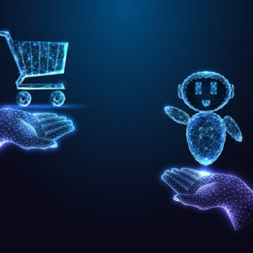 Concept Image Of The Integration Of Artificial Intelligence (AI) Into The Retail And E-Commerce Sector Using AI Shopping Assistants Or Chatbots