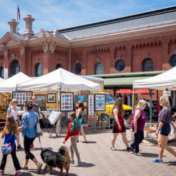 Shoppers At A Busy Outdoor Market