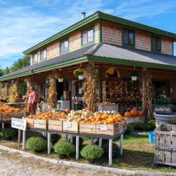 Pumpkins Sold At Farm Stand In New Hampshire