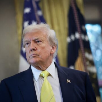 President Donald Trump Takes Reporters' Questions In The Oval Office