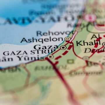 Close-up Of The Gaza Strip And Surrounding Areas On A World Map