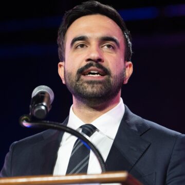 Mayor-Elect Zohran Mamdani Speaks At A Podium In New York City