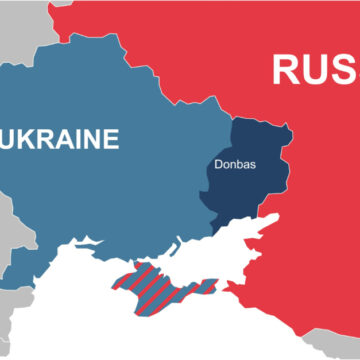 A Map Of Russian And Ukraine Highlighting The Donbas Region, Which Is A Primary Focus Of Russia's Military Operations In Eastern Ukraine