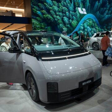The Li Mega, An All-electric MPV (Multipurpose Vehicle) Manufactured By The Chinese Automaker Li Auto At A Car Show In Beijing, China