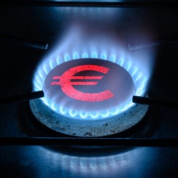 Concept Image Of The Euro Symbol Burning In The Blue Flame Of A Gas Stove