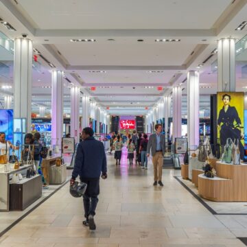 The Modern Interior Of Macy's Herald Square, A Famous Flagship Department Store In New York City