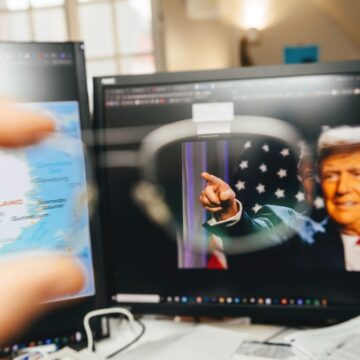 Digital Image Of An AI-generated Image Of Donald Trump Pointing Towards A Map Of Greenland, Which Has Been Digitally Edited To Appear As Part Of The U.S. This Image Was Posted By Donald Trump On His Truth Social Platform In January 2026, As Part Of His Renewed Push To Acquire The Territory