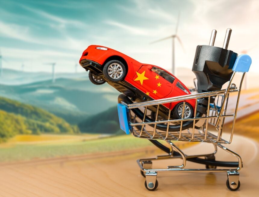 Toy,Car,With,The,Chinese,Flag,And,Electrical,Plug,Inside COMING THIS YEAR? A CHINESE EV WITH A 900-MILE RANGE