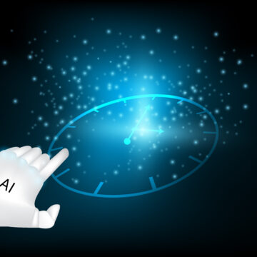 Abstract,Digital,And,Technology,Background.,Futuristic,Artificial,Intelligence,With,Clock AI SAVES, THEN RECLAIMS WORKERS’ TIME