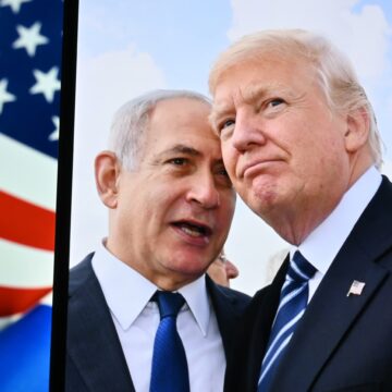 Photo of Israel Prime Minister Netanyahu and U.S. President Donald Trump standing close together at the Israeli parliament (Knesset) in Jerusalem. Photo of Israel Prime Minister Netanyahu and U.S. President Donald Trump standing close together at the Israeli parliament (Knesset) in Jerusalem.