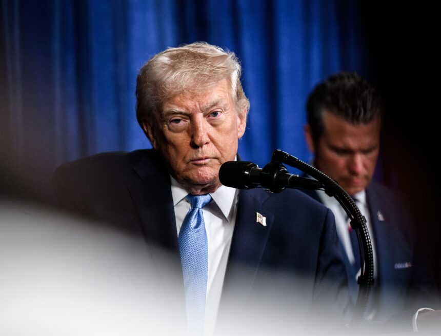 Donald Trump delivering remarks during a press conference. Donald Trump delivering remarks during a press conference.