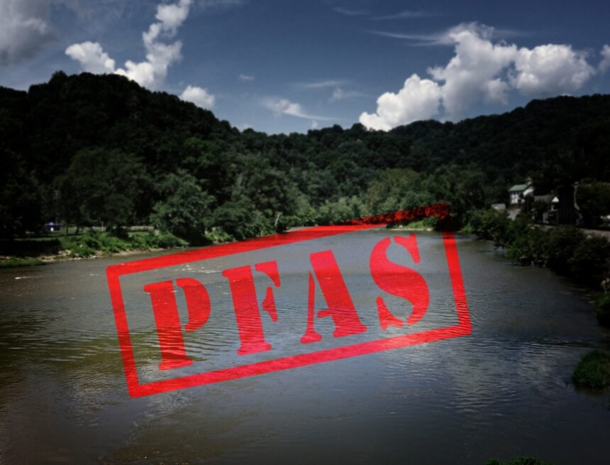 Red,Pfas,(,Forever,Chemicals,),Stamp,With,A,River NEW METHOD DESTROYS “FOREVER” CHEMICALS FASTER AND EASIER