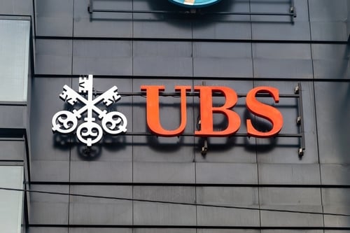 The logo of UBS Group AG, a major Swiss multinational investment bank and financial services company and one of the world's largest wealth managers, with a significant presence in the United States and globally.