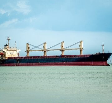 An oil tanker sailing through the Red Sea.