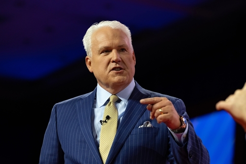 Matt Schlapp, a prominent American conservative activist and central figure in organizing the Conservative Political Action Conference (CPAC), speaking at the 2023 CPAC conference in National Harbor, MD