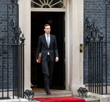 Photo of Jared Kushner, son-in-law and senior advisor to U.S. President Donald Trump, leaving 10 Downing Street in London.