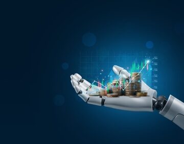 Ai(artificial,Intelligence),And,Financial,Technology,Concept.robot,Hand,Holding,Stacking,Pile AI HAS WIDENED THE U.S. TRADE DEFICIT, GOVERNMENT DATA SHOWS