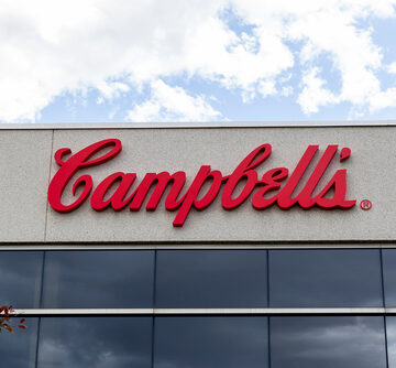 The Campbell Soup Company sign on the Campbell's Canada office building located in Mississauga, Ontario.