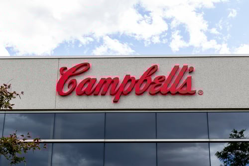 The Campbell Soup Company sign on the Campbell's Canada office building located in Mississauga, Ontario.