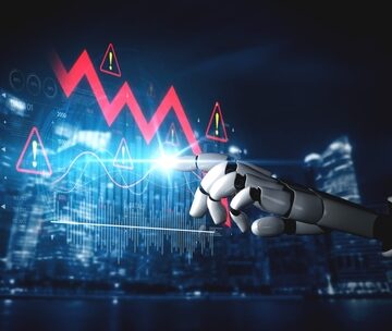 Ai,Visualizes,Economic,Caution,With,Smart,Graphs,,Alert,Icons,,And TOP TREND 2026: DOT-COM BUST 2.0