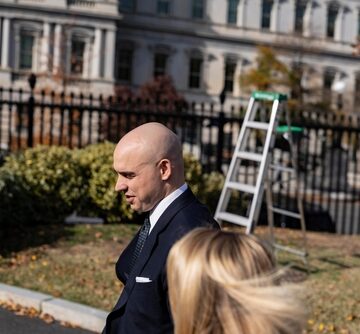 James Blair, a political advisor currently serving as a White House Deputy Chief of Staff, on the White House grounds.