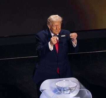 Donald Trump at the FIFA World Cup 2026 Final Drawing which took place at the John F. Kennedy Center for the Performing Arts in Washington, DC, on December 5, 2025. 