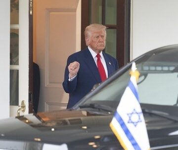Donald Trump welcomes Israeli Prime Minister Benjamin Netanyahu to the White House to discuss regional security.