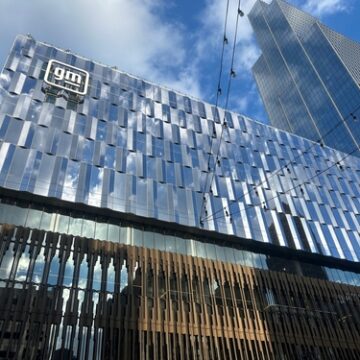 General,Motors,New,Headquarters,Building.,Detroit,,Michigan,,Usa.,October,14th The General Motors headquarters, which recently moved to the new Hudson's Detroit development.