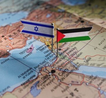 Jarusalem,,Israel,-,2023,October,14:,Israel,An,Palestine,Flags SMOTRICH WANTS ISRAEL TO DITCH DIVIDING WEST BANK INTO AREAS BECAUSE THE LAND BELONGS TO ISRAEL